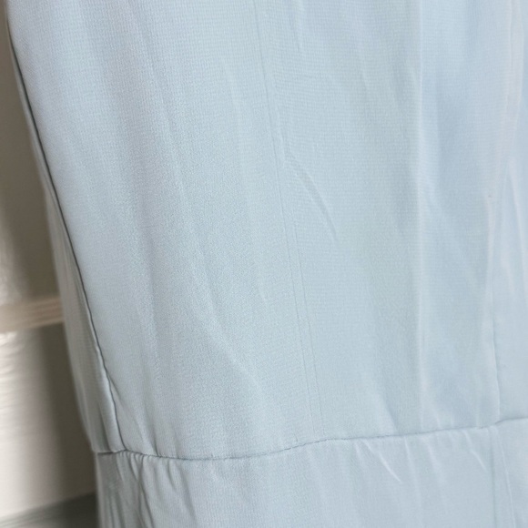 DESSY COLLECTION Chiffon Square Neck Sleeveless Tie Shoulder Front Slit Gown 8 - Picture 4 of 5